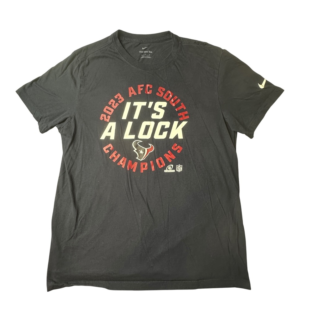 Nike T-Shirt Mens Large Navy Houston Texans 2023 AFC South Champions It's A Lock